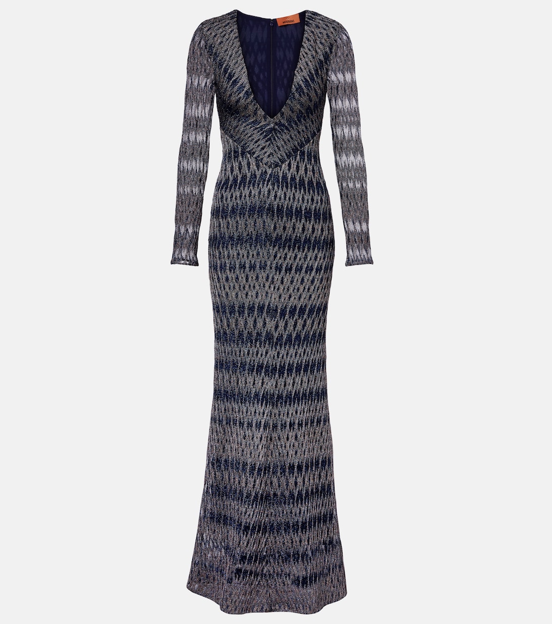 金属丝面料加长连衣裙 | Missoni