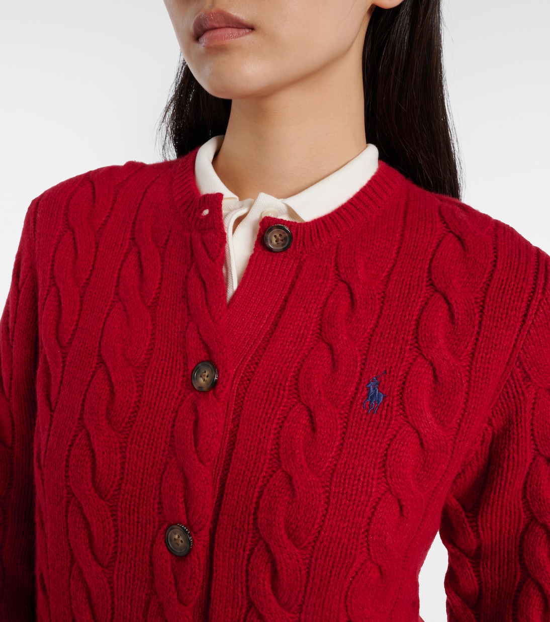 Cable-knit wool and cashmere cardigan | Polo Ralph Lauren