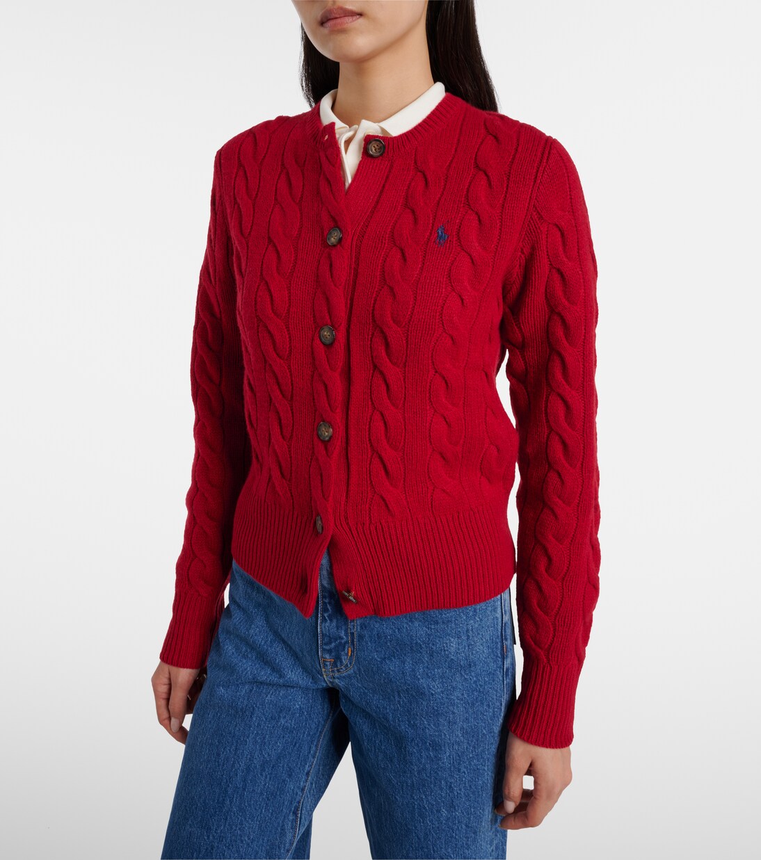 Cable-knit wool and cashmere cardigan | Polo Ralph Lauren