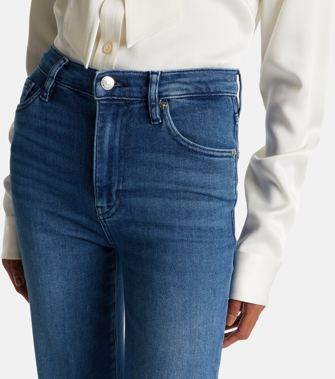 Le Sleek cropped high-rise straight jeans | Frame