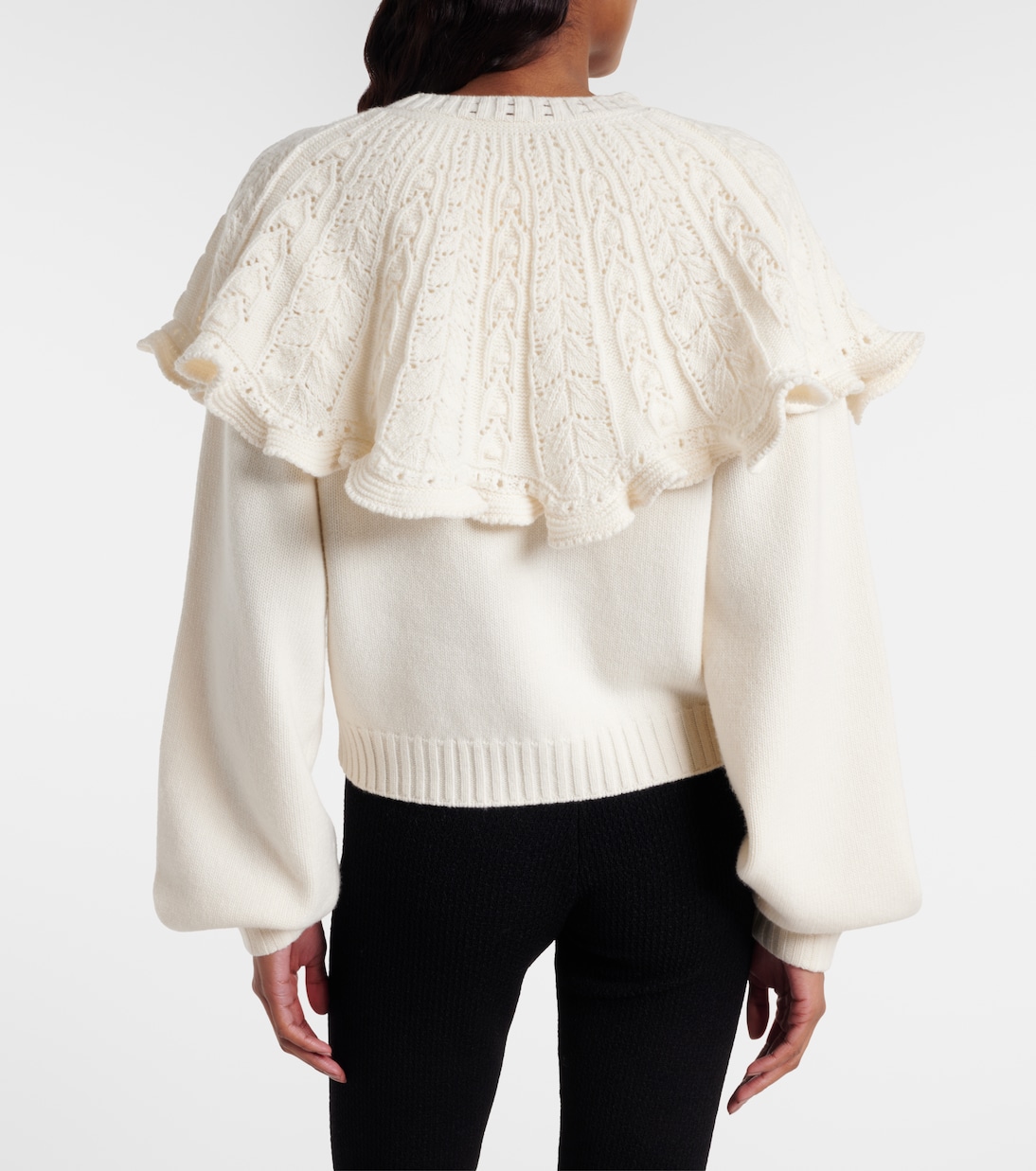 Ruffled wool and cashmere cardigan | Chloé
