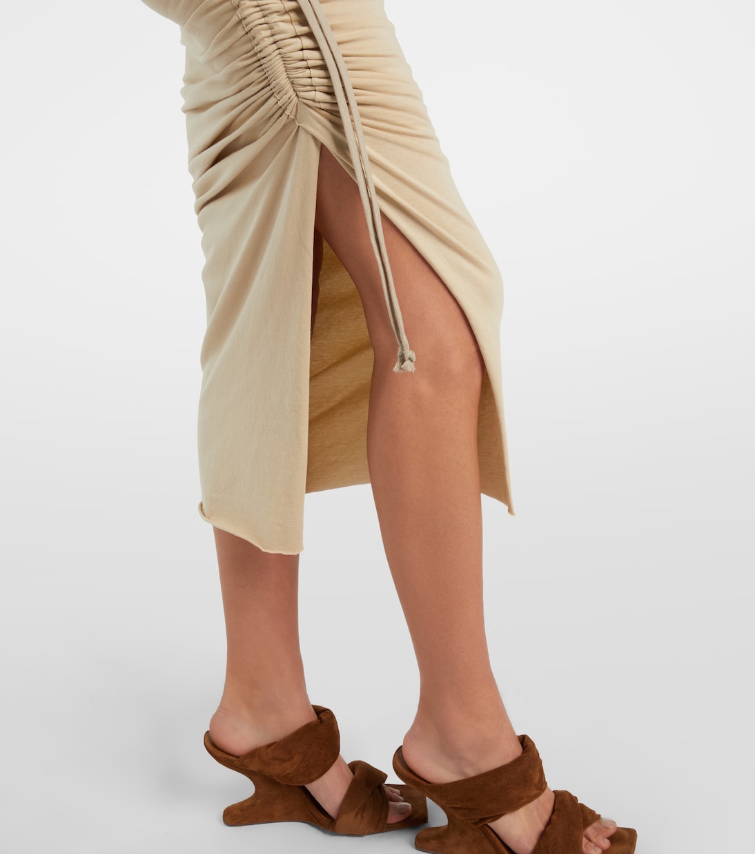 DRKSHDW Edfu cotton jersey midi skirt | Rick Owens