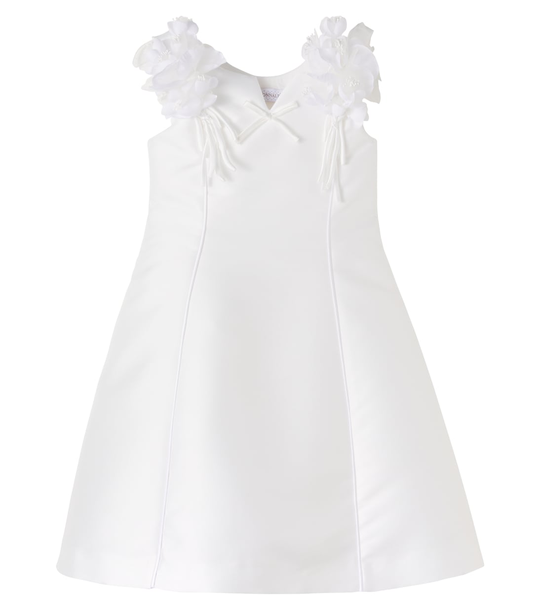 Bow-detail floral-appliqué dress | Monnalisa