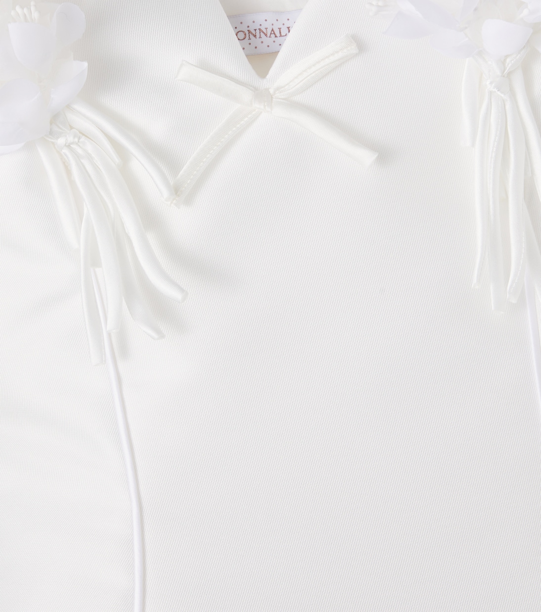 Bow-detail floral-appliqué dress | Monnalisa