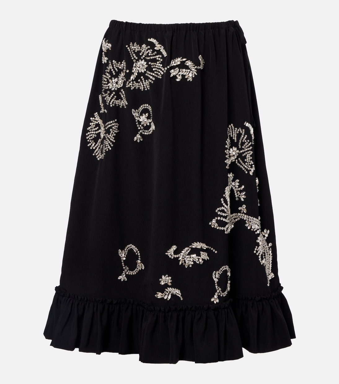 Embellished ruffled midi skirt | Dries Van Noten