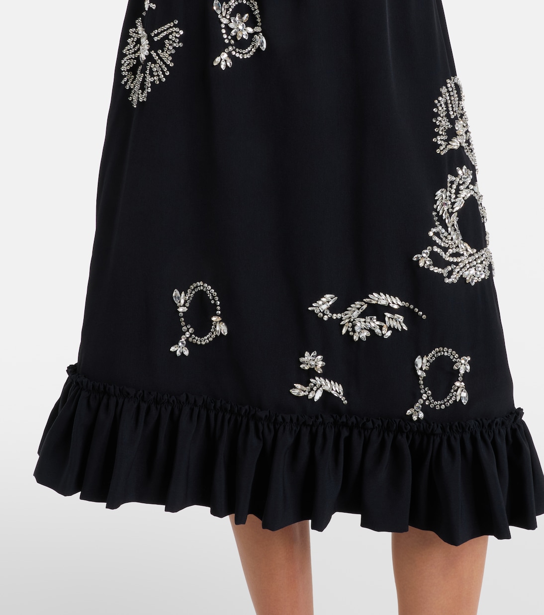 Embellished ruffled midi skirt | Dries Van Noten