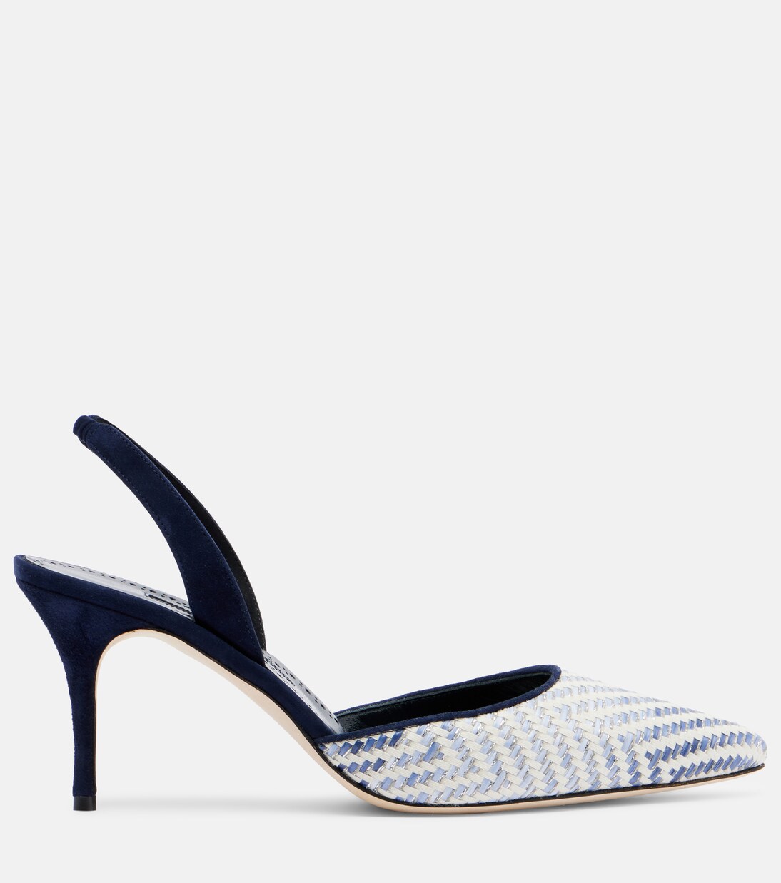 Carolyne 70 raffia slingback pumps | Manolo Blahnik