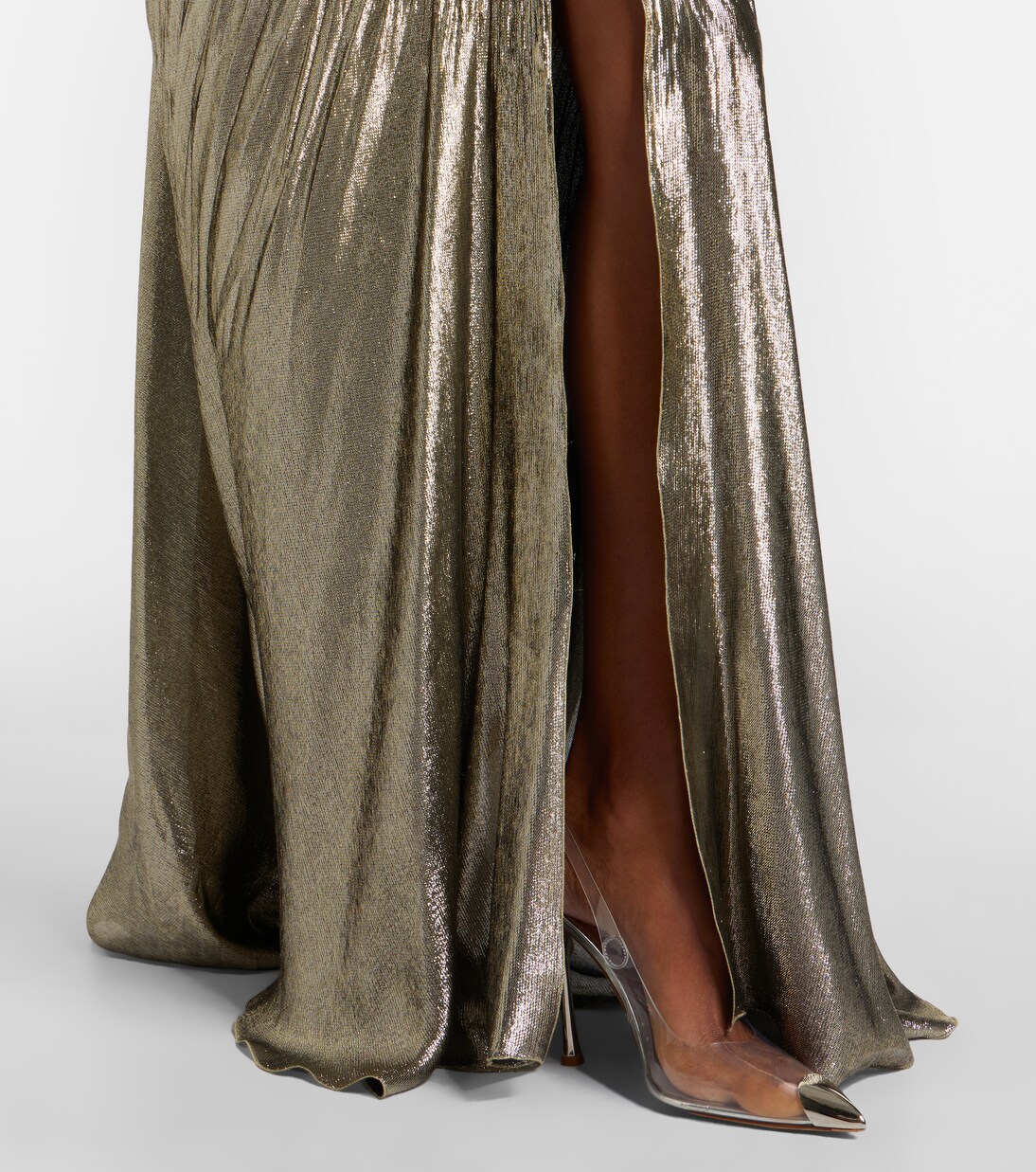 Dakota lamé chiffon gown | Maria Lucia Hohan