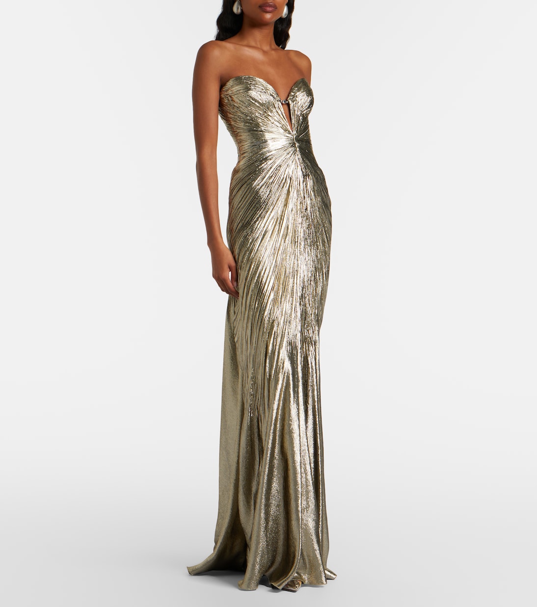 Dakota lamé chiffon gown | Maria Lucia Hohan