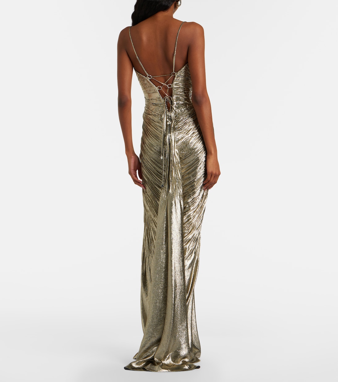 Dakota lamé chiffon gown | Maria Lucia Hohan