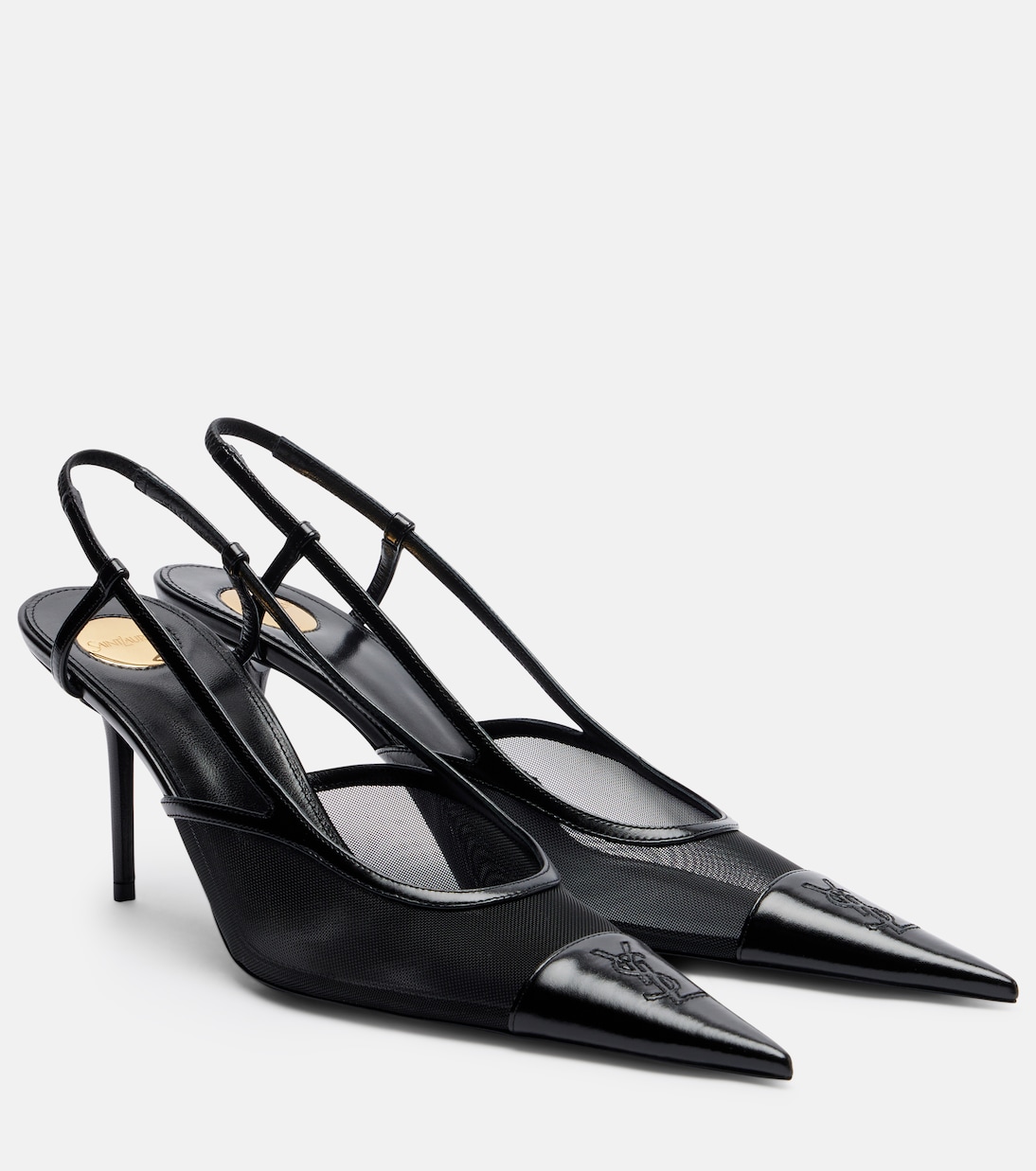 Pumps slingback Renée in mesh e pelle | Saint Laurent