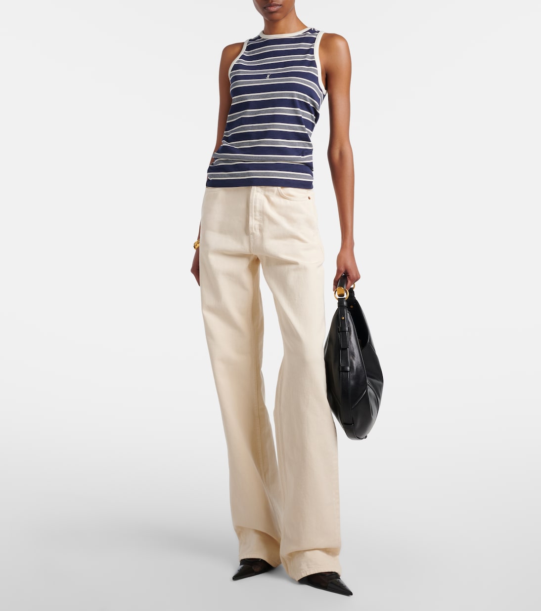 Pumps slingback Renée in mesh e pelle | Saint Laurent