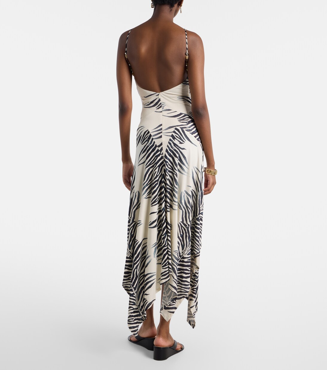 Artemis asymmetric zebra-print gown | De La Vali