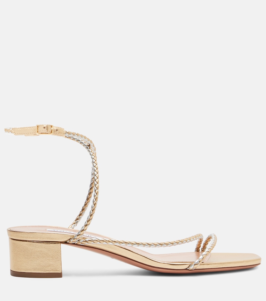 Luca braided metallic leather sandals | Aquazzura