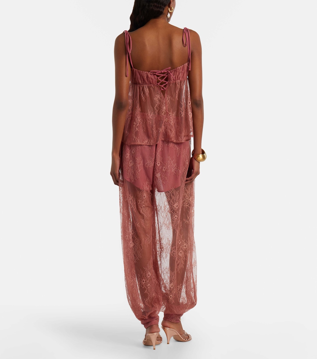 Kendall 시어 레이스 벌룬 팬츠 | Bananhot