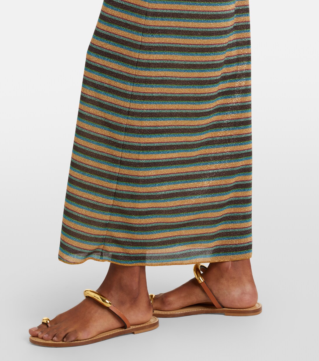 Lumière striped halterneck maxi dress | Oséree