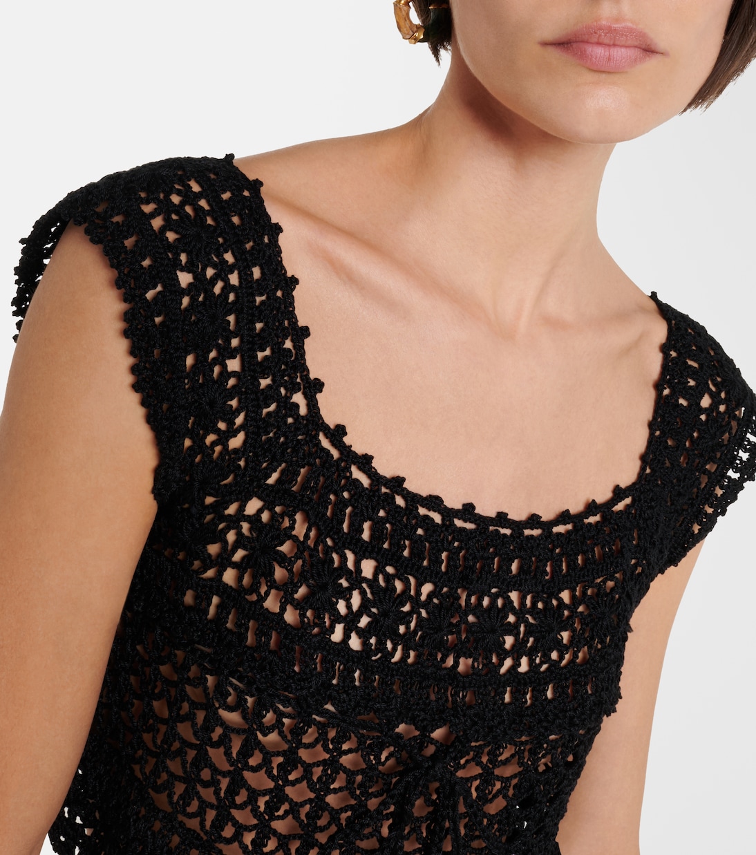 Crop top de croché de algodón | Anna Kosturova