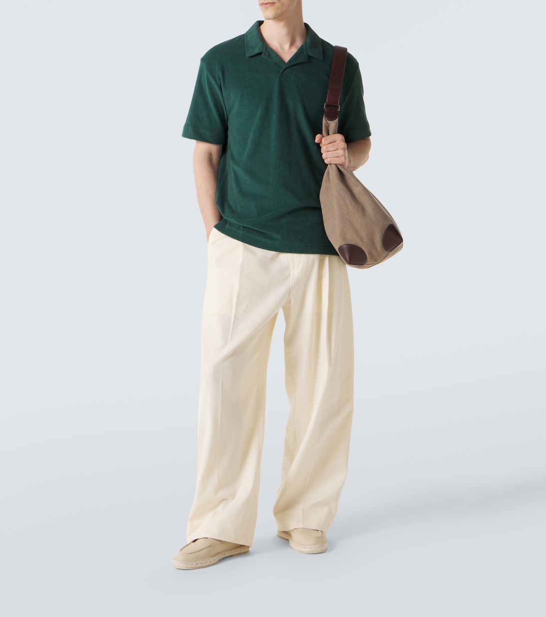 Cotton terry polo shirt | Sunspel