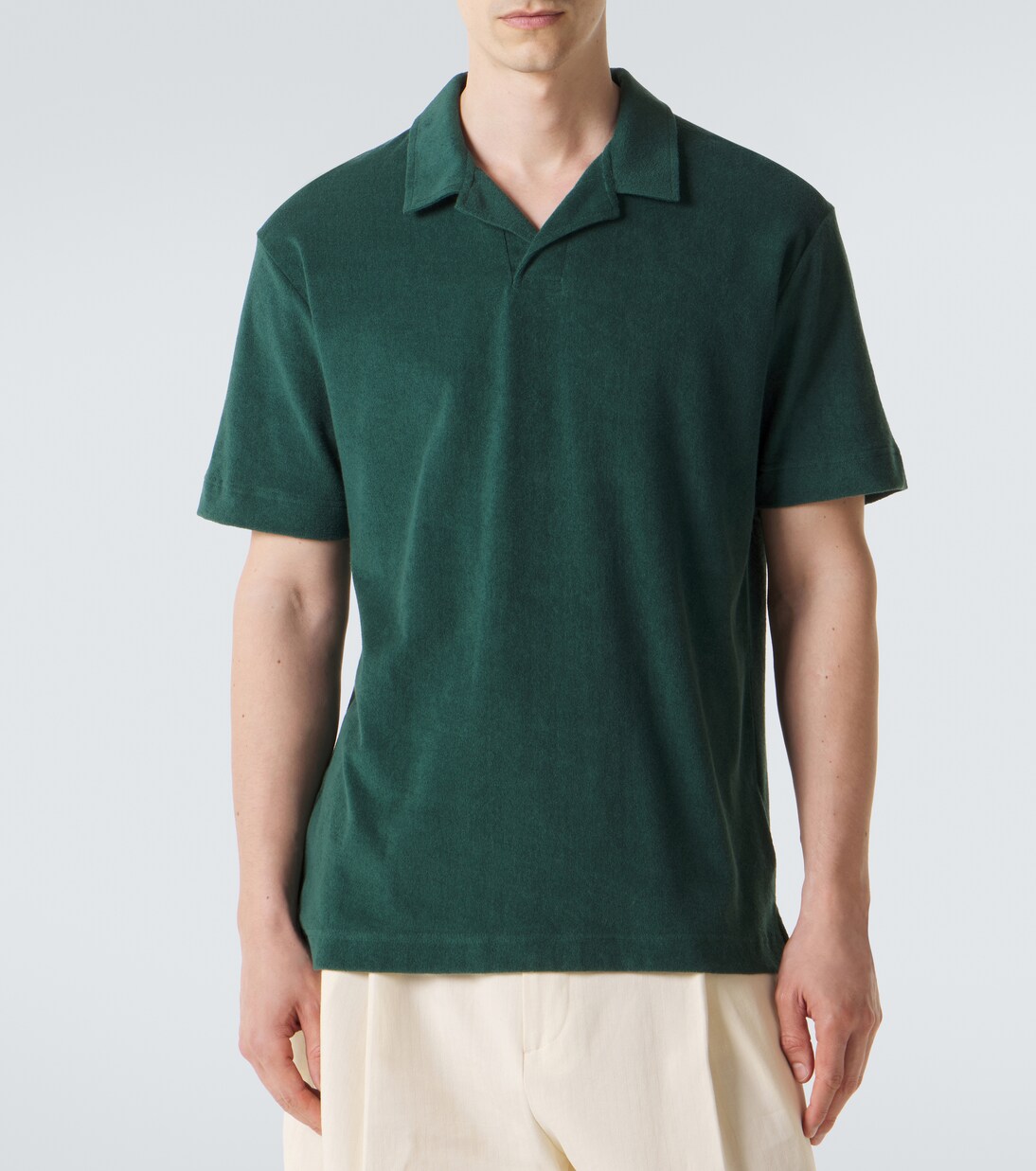 Cotton terry polo shirt | Sunspel