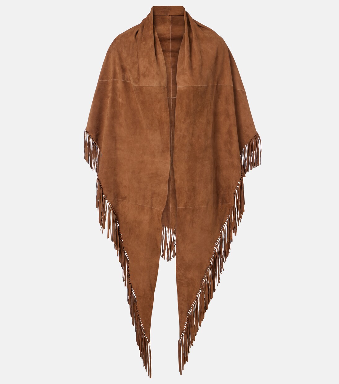 Fringed suede shawl  | Nour Hammour