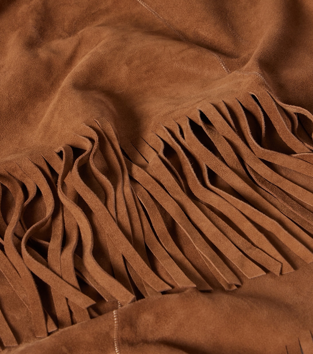 Fringed suede shawl  | Nour Hammour