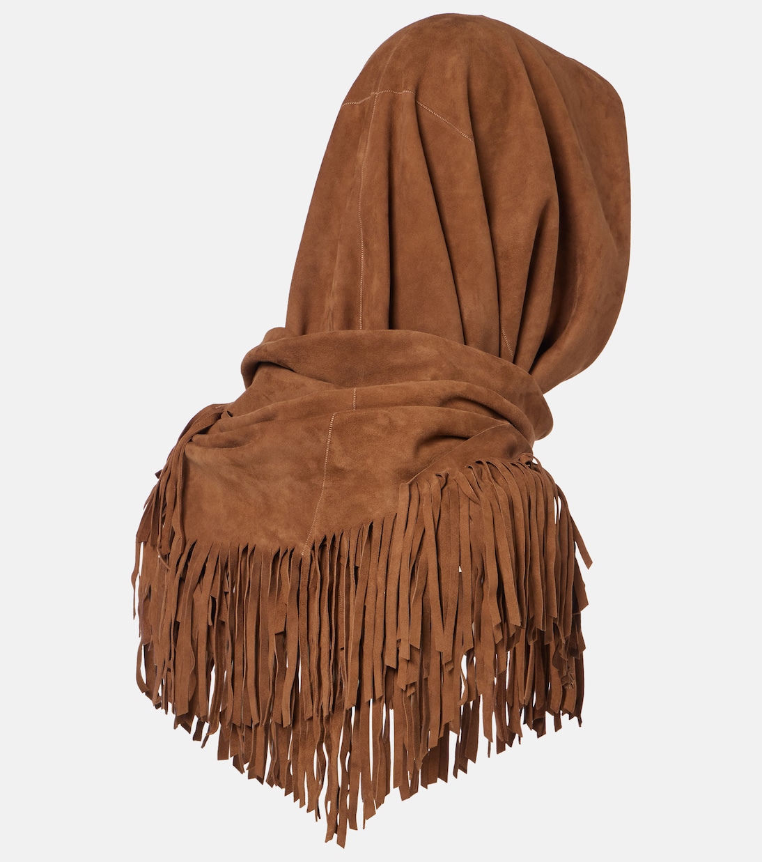 Fringed suede shawl  | Nour Hammour