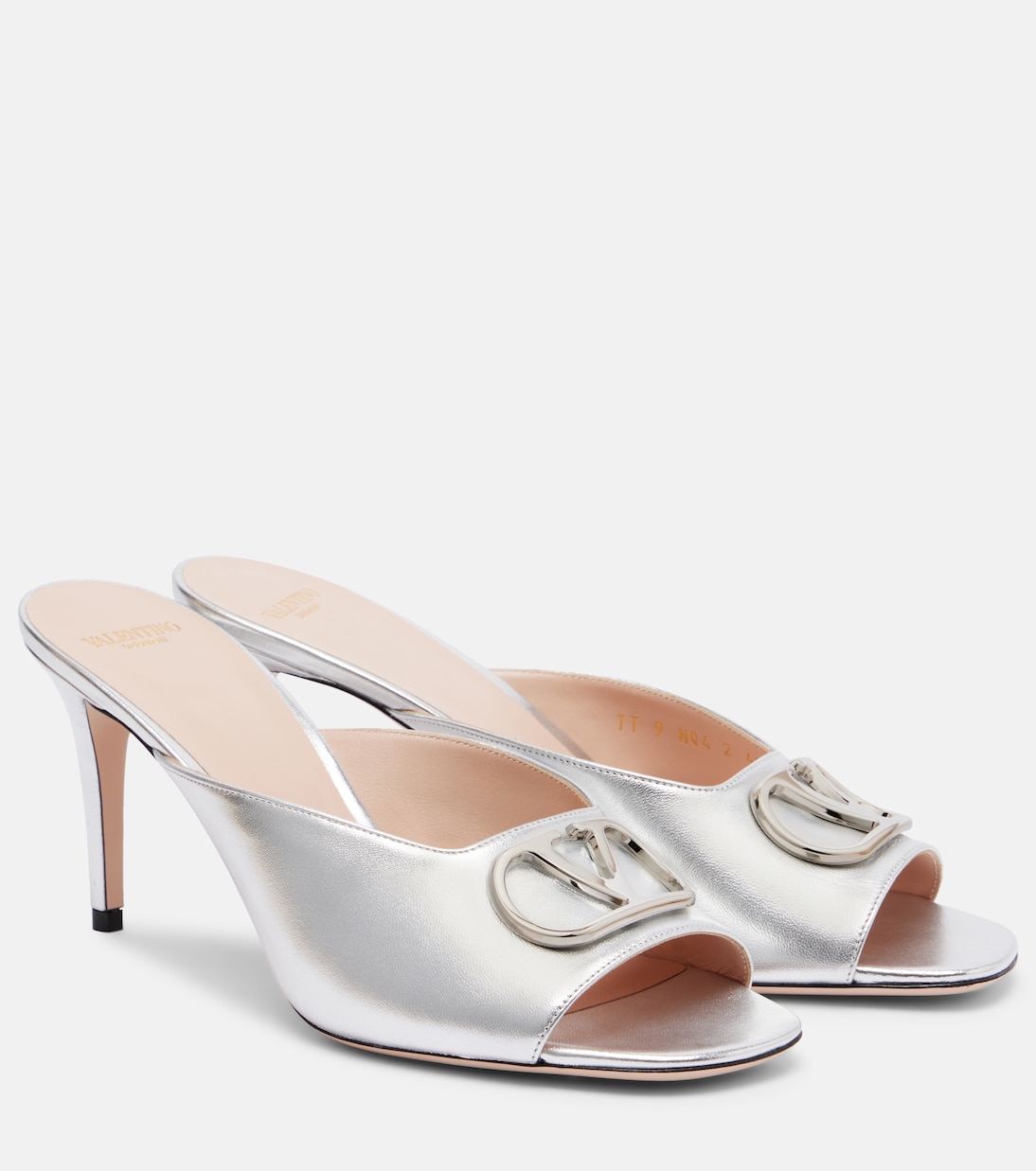 VLogo metallic leather mules | Valentino Garavani