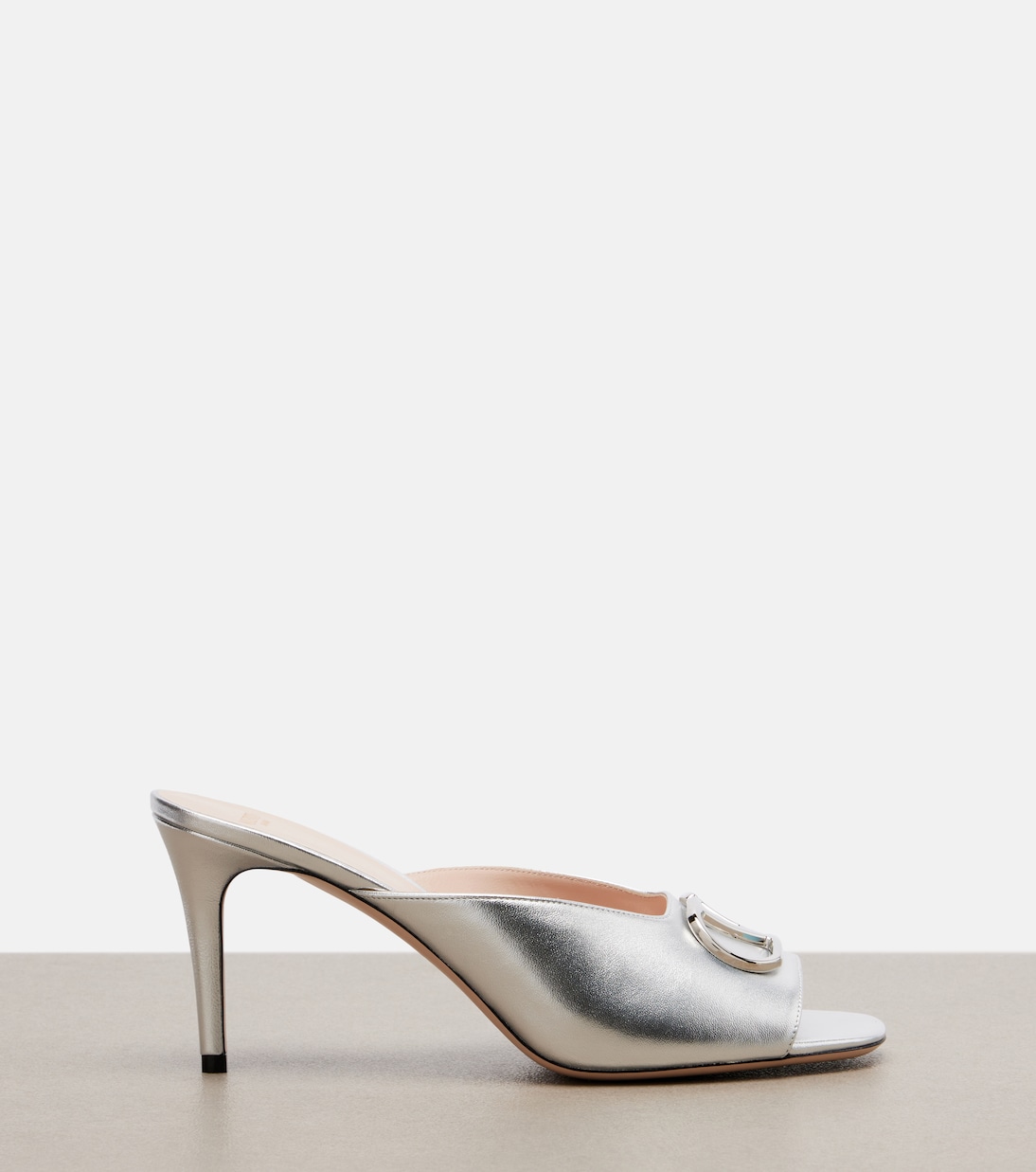 VLogo metallic leather mules | Valentino Garavani