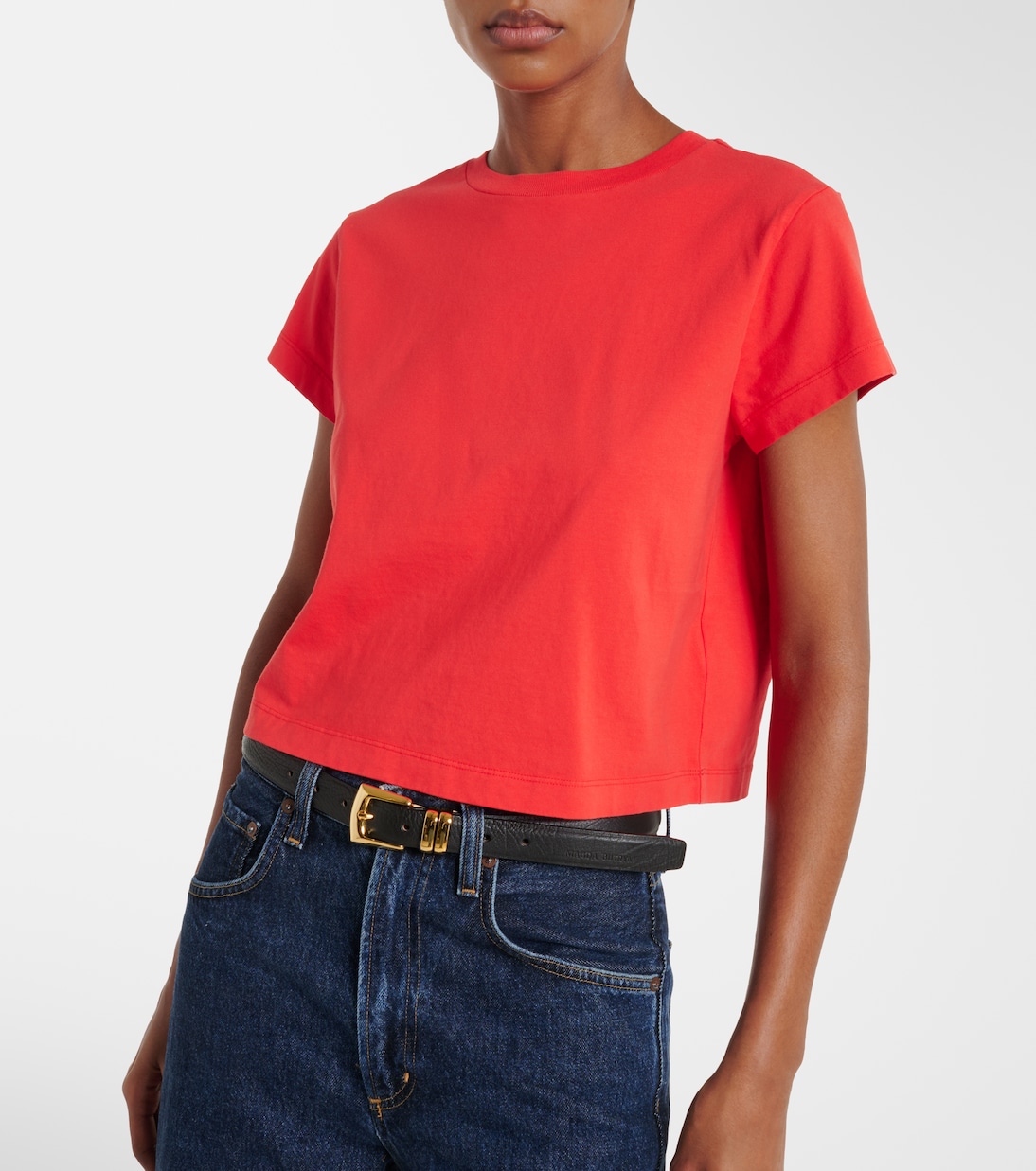 Adine cropped cotton jersey T-shirt | Agolde