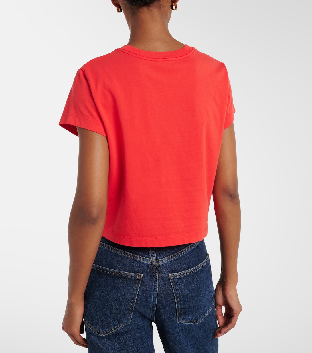 Adine cropped cotton jersey T-shirt | Agolde