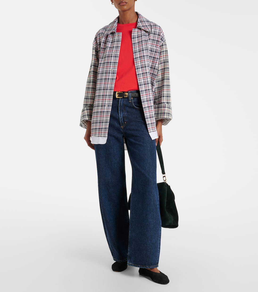 Adine cropped cotton jersey T-shirt | Agolde