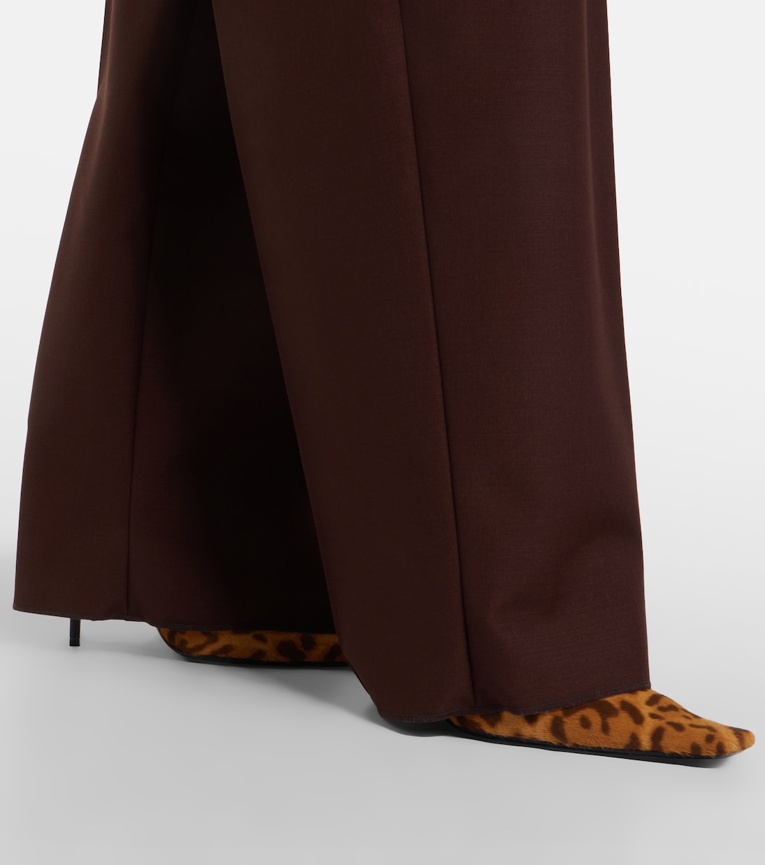 Pantaloni a gamba larga in lana e mohair | Saint Laurent