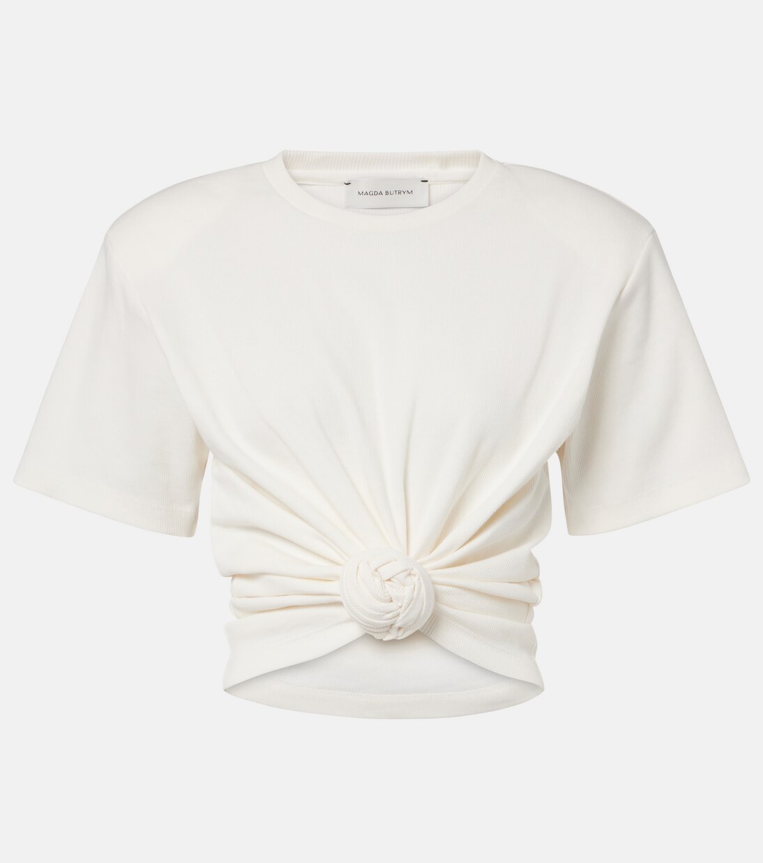 Cropped cotton-blend T-shirt | Magda Butrym