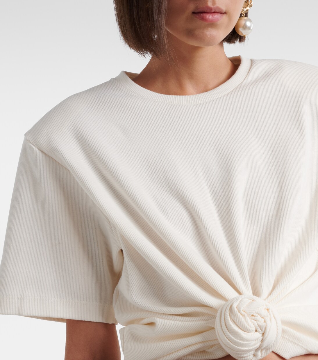 Cropped cotton-blend T-shirt | Magda Butrym