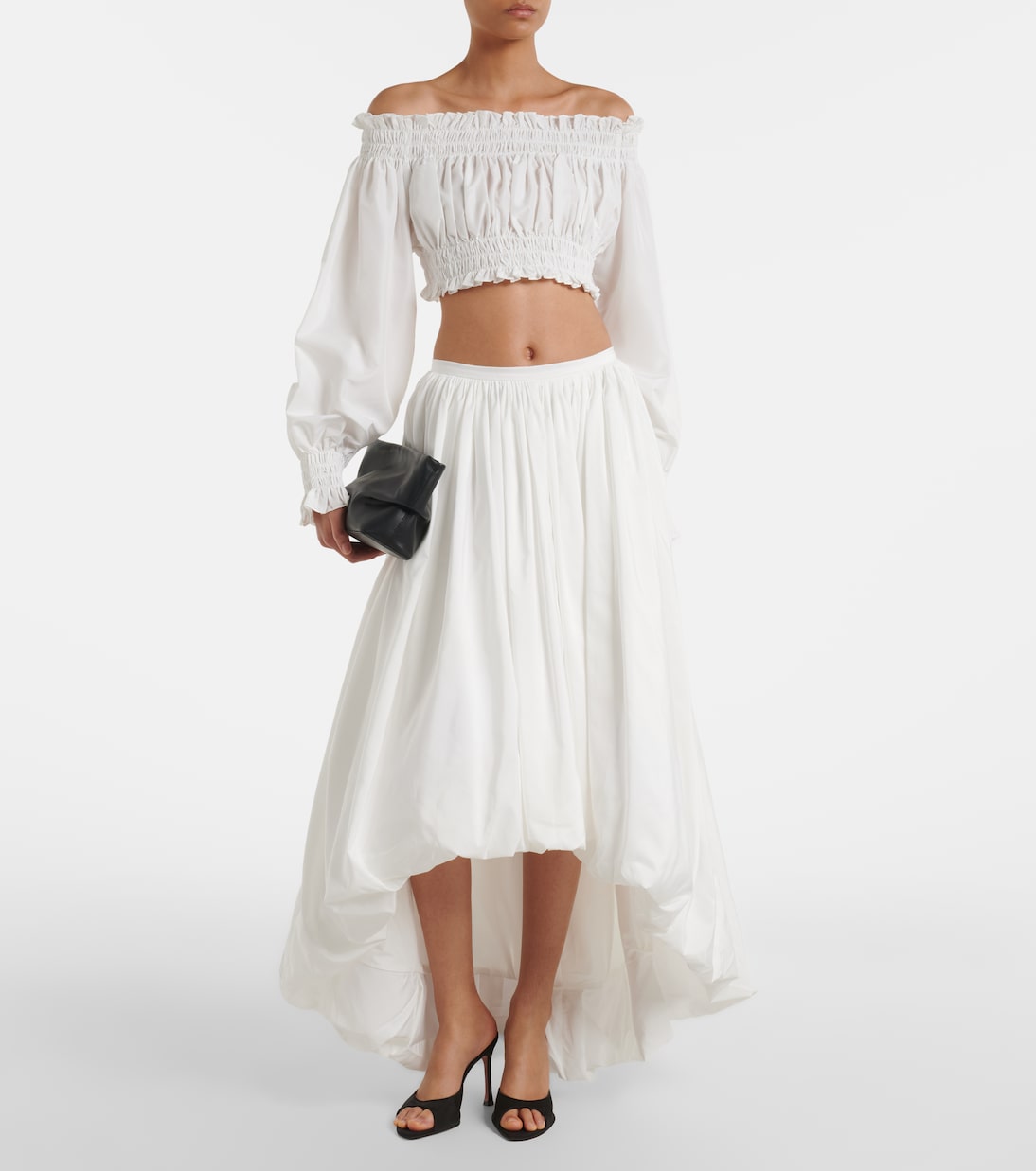 Asymmetric jersey midi skirt | Norma Kamali