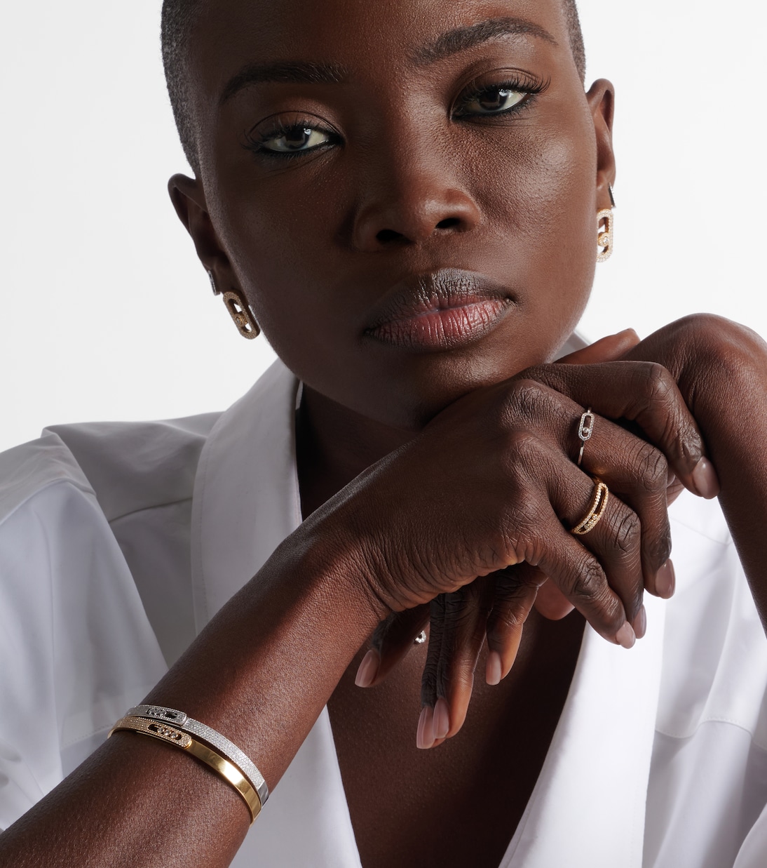 Move Uno 18kt white gold ring with diamonds | Messika