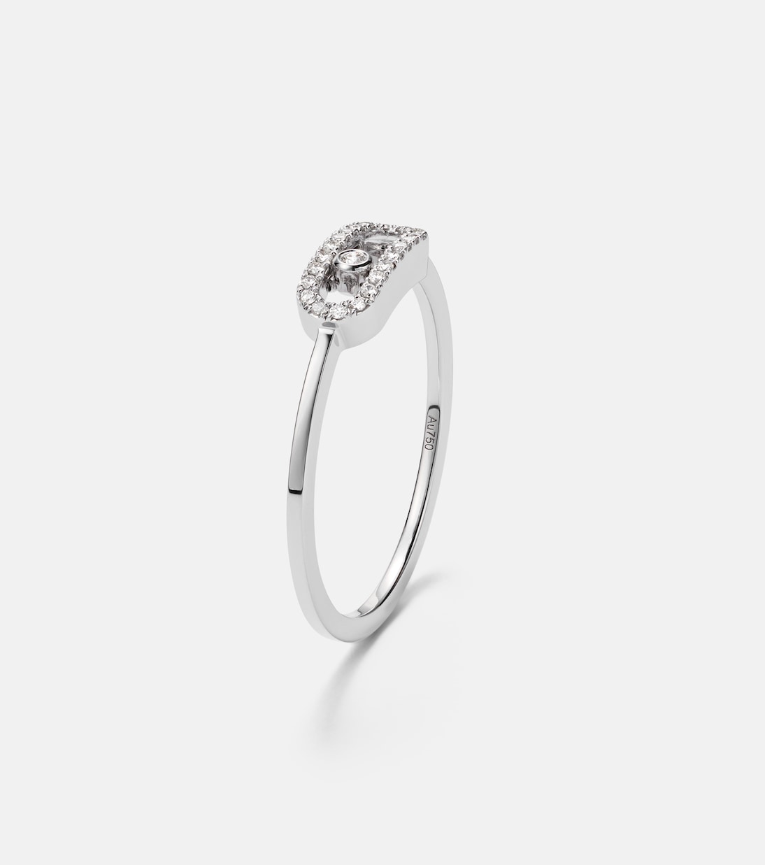 Move Uno 18kt white gold ring with diamonds | Messika