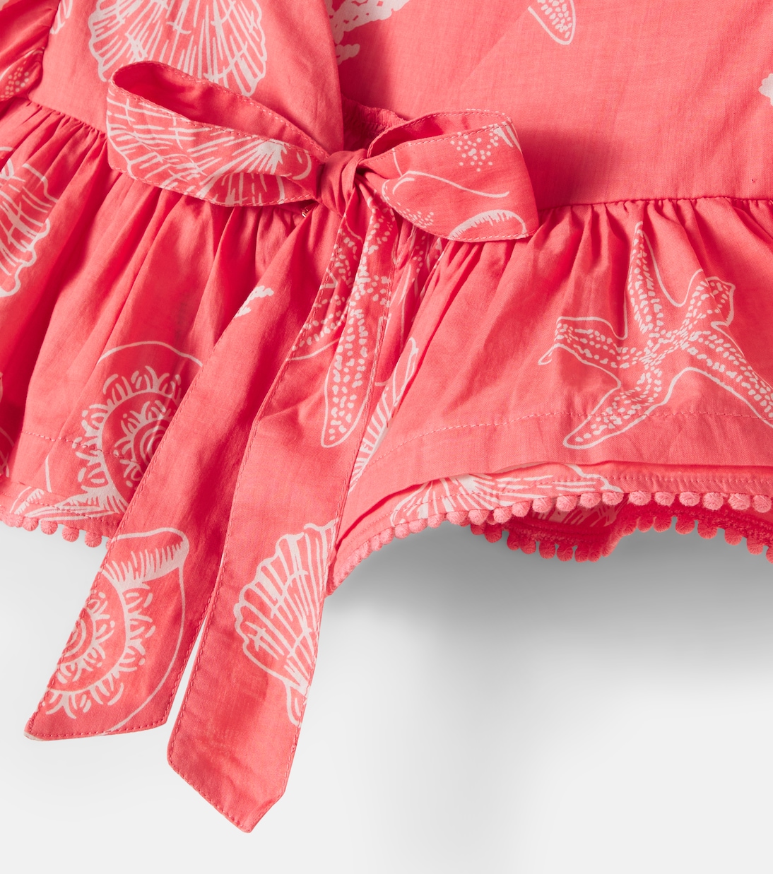 Cycas printed ruffled cotton top | Poupette St Barth Kids