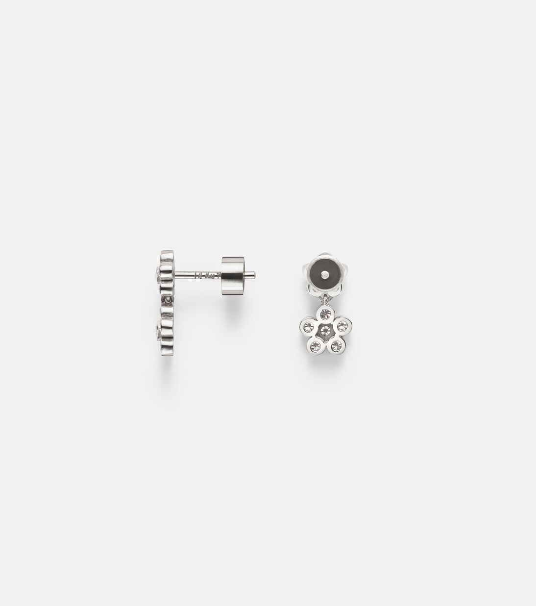 Blossom Daisy Duo 18kt white gold earrings with diamonds | Ileana Makri