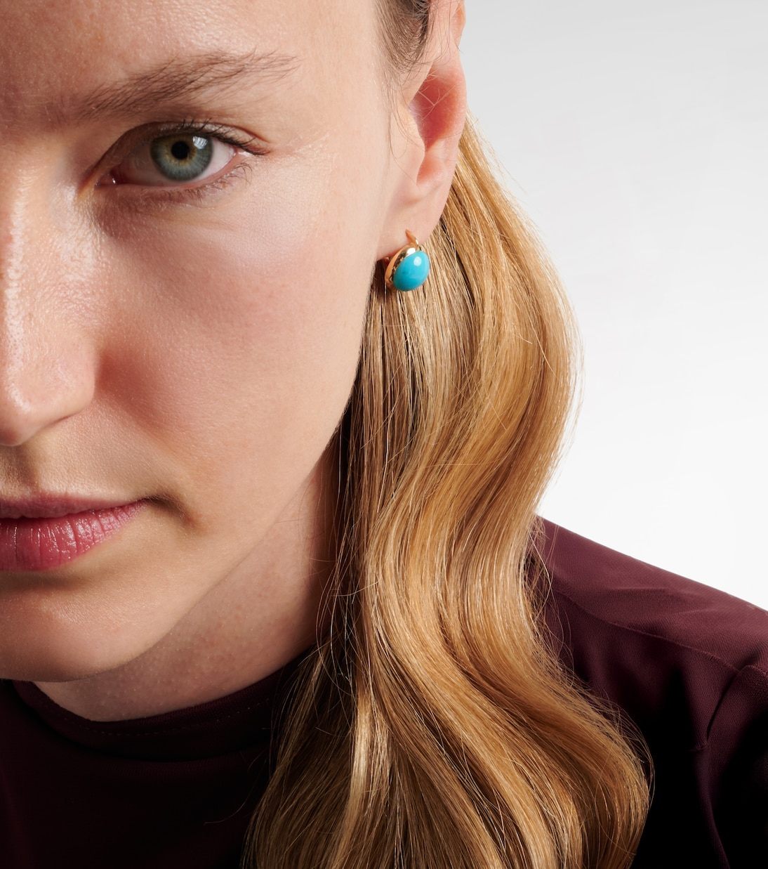 Ohrringe Blue Eye aus 14kt Gelbgold mit Türkis | Ileana Makri