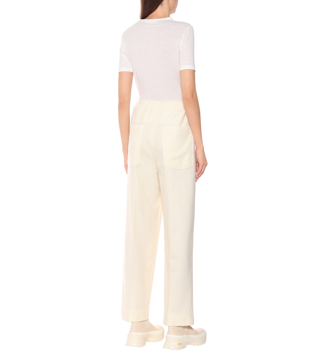 Twill wool-blend wide-leg pants | Jil Sander