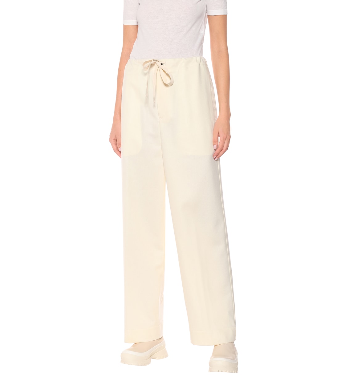 Twill wool-blend wide-leg pants | Jil Sander