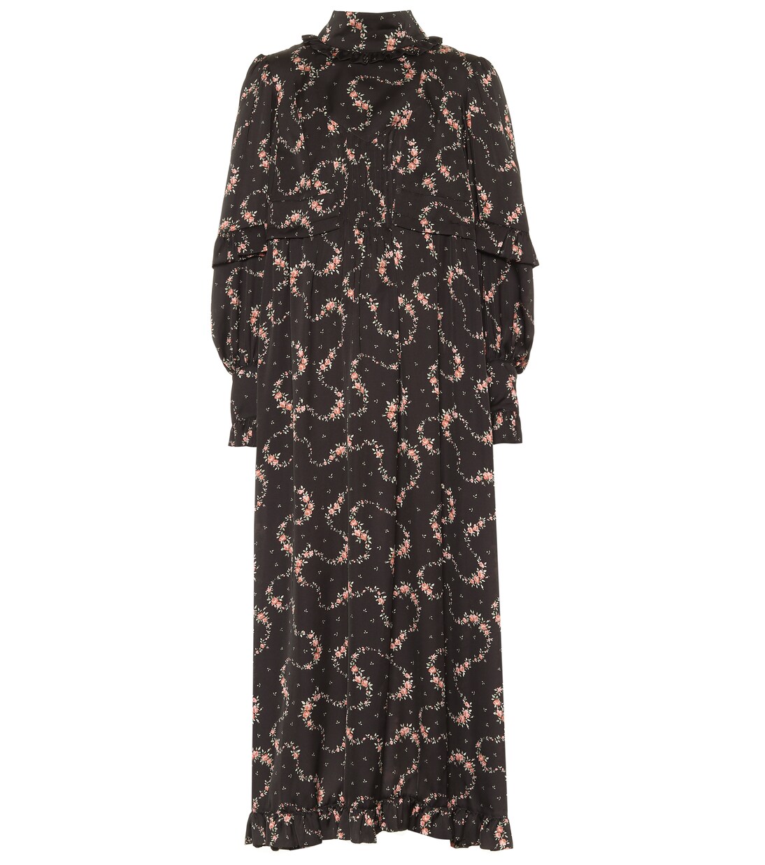 Robe longue en satin à fleurs | Rabanne