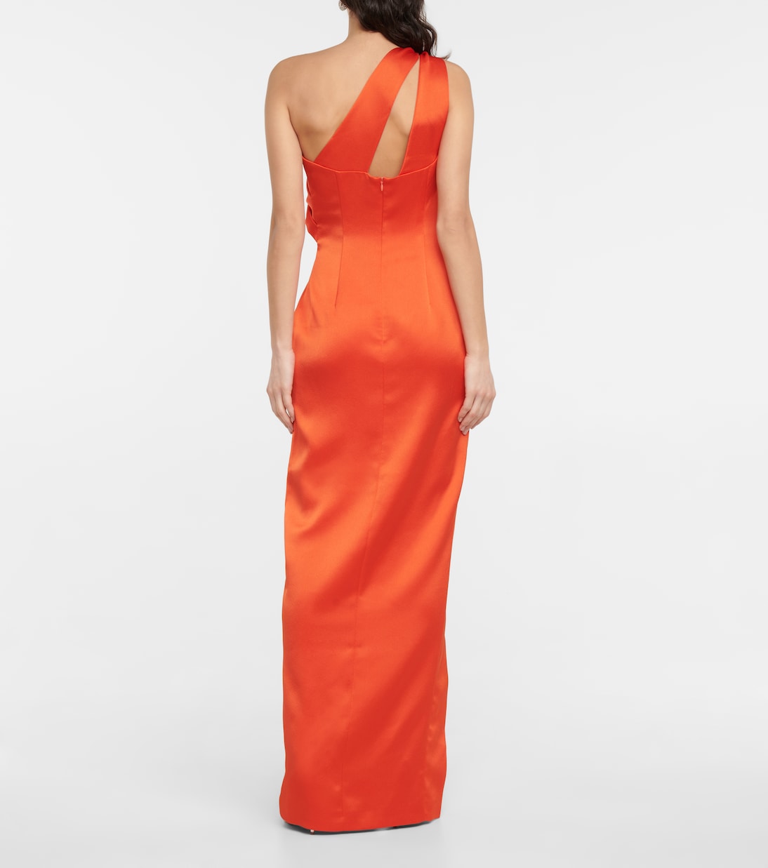 One-Shoulder-Robe aus Satin | Rasario