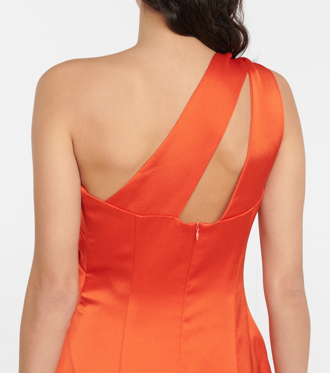 One-Shoulder-Robe aus Satin | Rasario