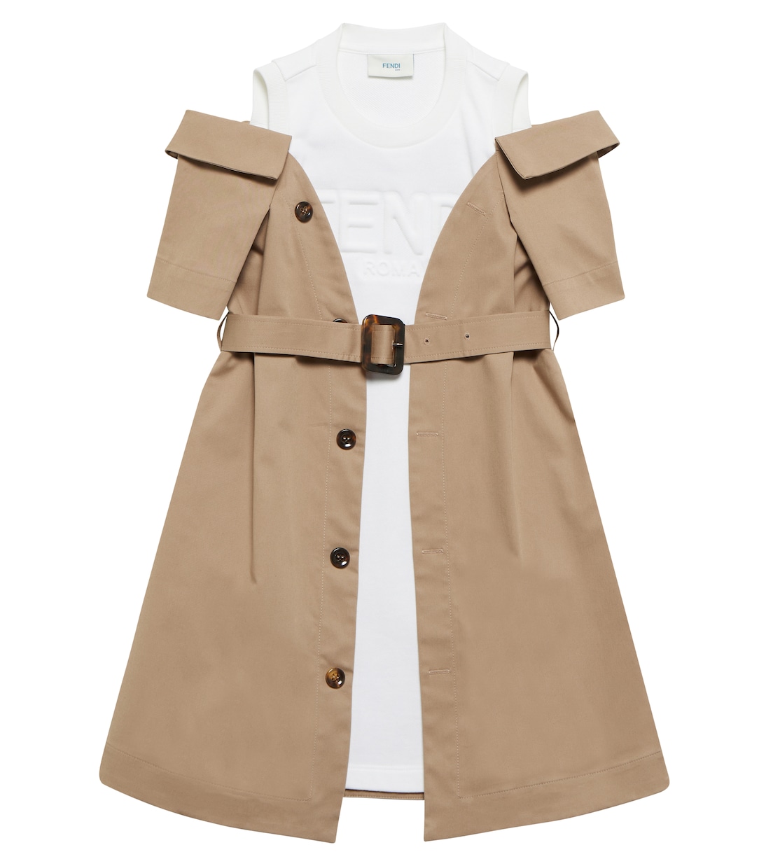 Trenchcoat-Kleid aus Gabardine | Fendi Kids
