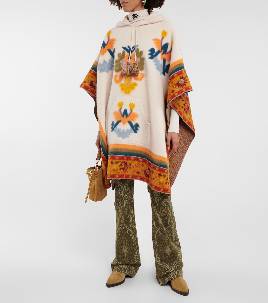 Poncho en mezcla de lana jacquard | Etro