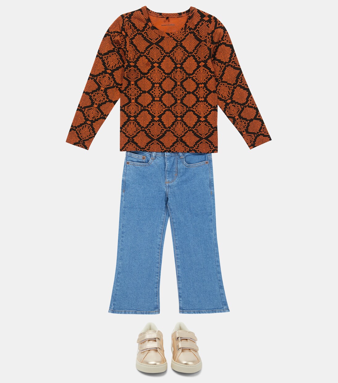 Snake-print jersey long-sleeved top | Mini Rodini