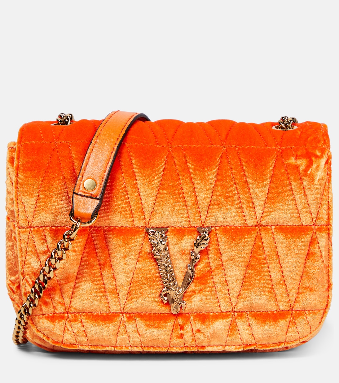 Virtus Small velvet shoulder bag | Versace