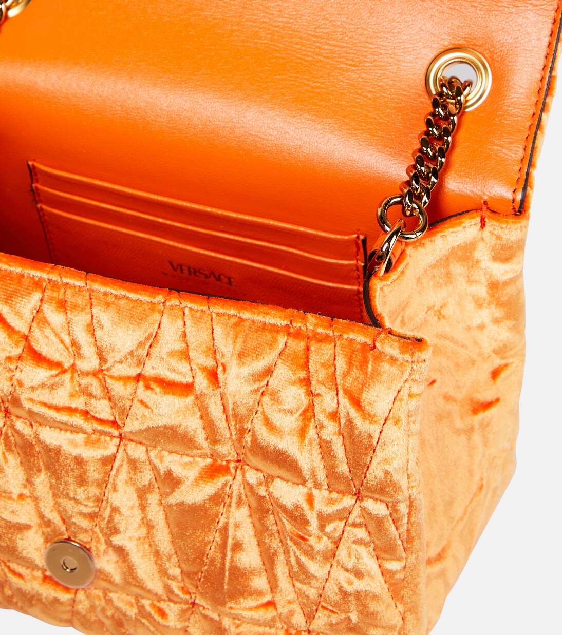 Virtus Small velvet shoulder bag | Versace